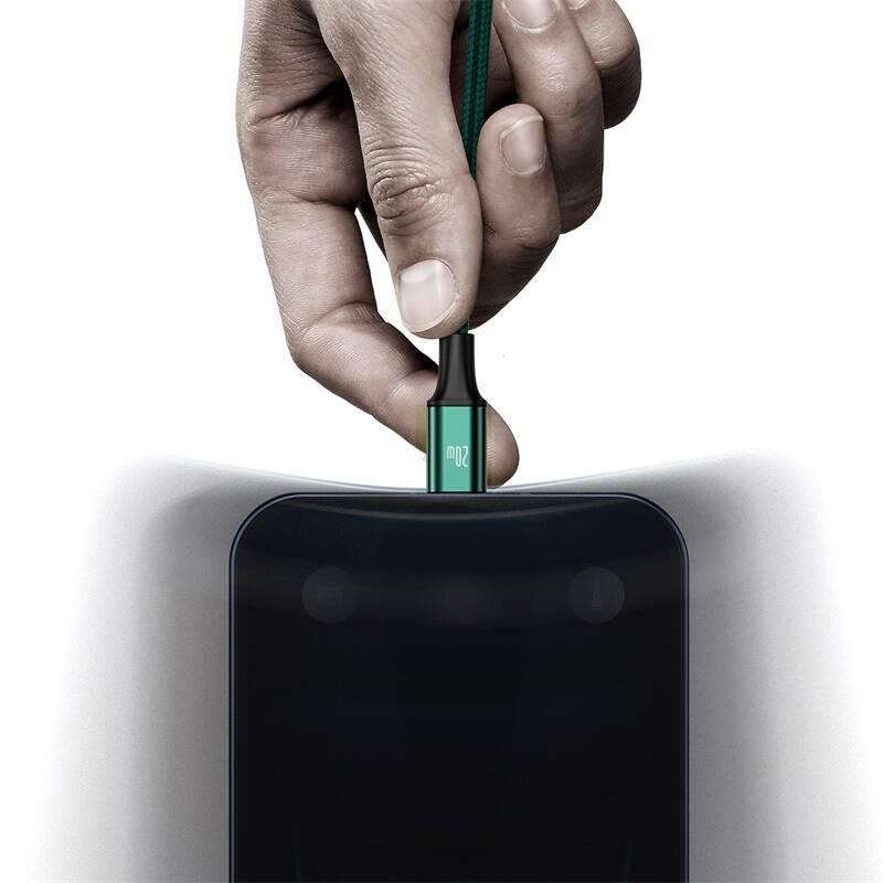Kabel Baseus Rapid Series 3v1 USB-C PD 20W 1,5m zelený