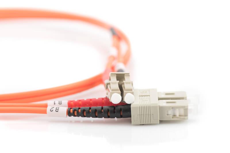 Kabel Digitus Optic Patch, LC SC, Multimode, OM2, 50 125 µ, 1m oranžový