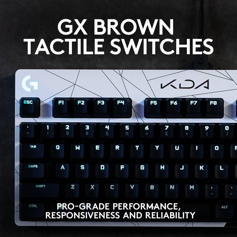 Klávesnice Logitech Gaming G Pro KDA, GX Brown Tactile, US černá bílá