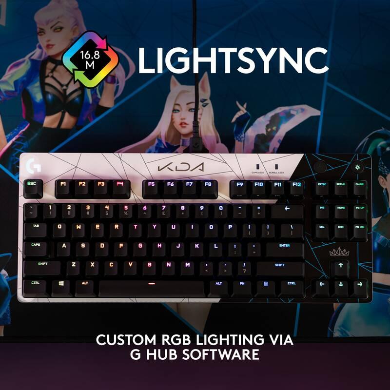 Klávesnice Logitech Gaming G Pro KDA, GX Brown Tactile, US černá bílá