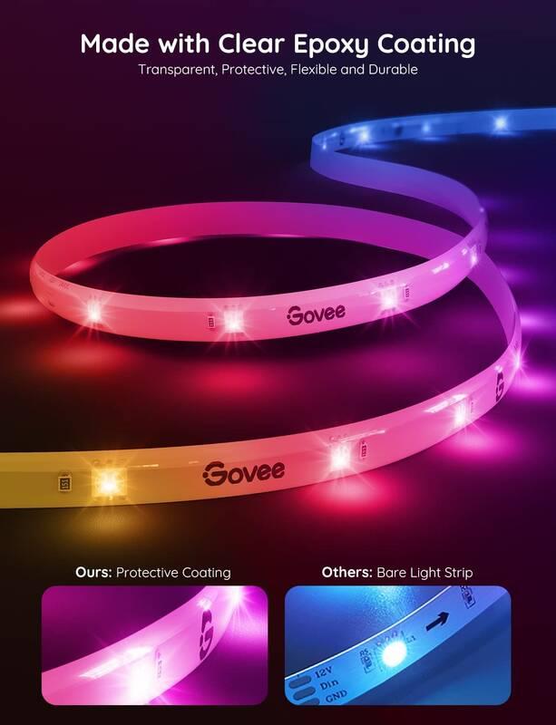 LED pásek Govee WiFi RGBIC Smart PRO, 10m - extra odolný