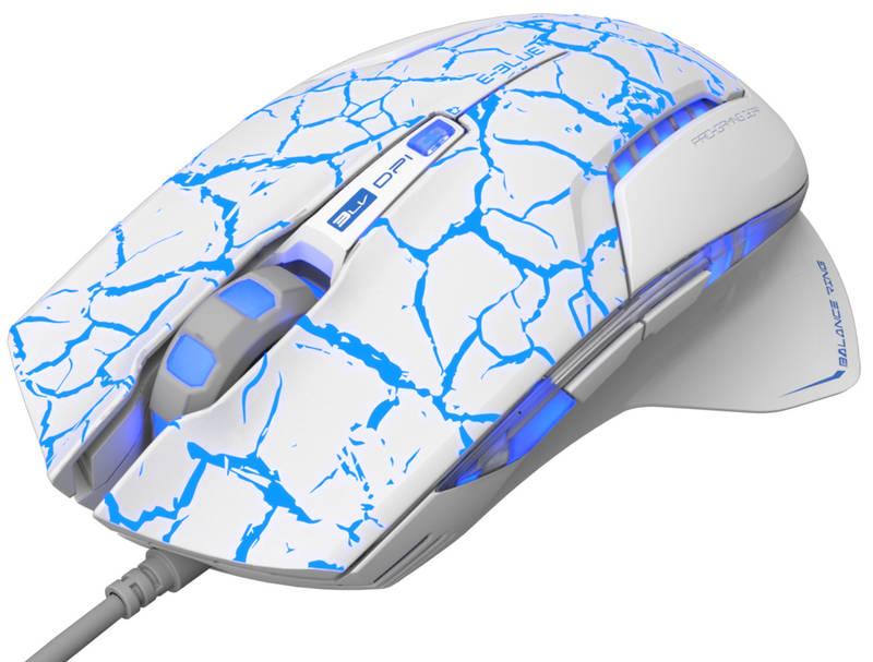 Myš E-Blue Mazer Pro bílá modrá