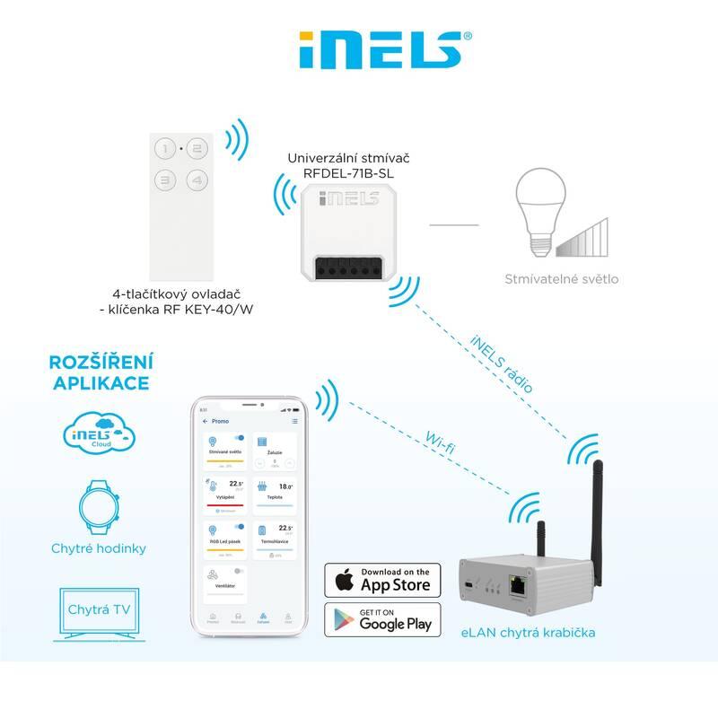 Stmívač INELS klíčenka, set bílý