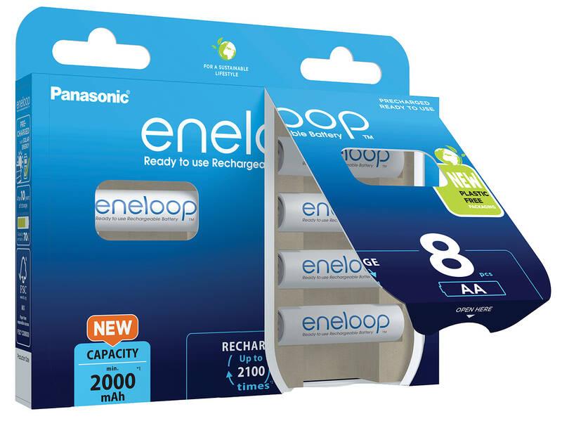 Baterie nabíjecí Panasonic Eneloop AA, HR06, 2000mAh, Ni-MH, blistr 8ks