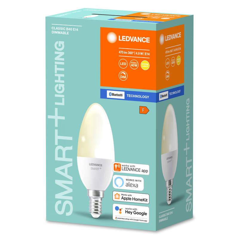 Chytrá žárovka LEDVANCE SMART Bluetooth Candle Dimmable 4,9 W E14