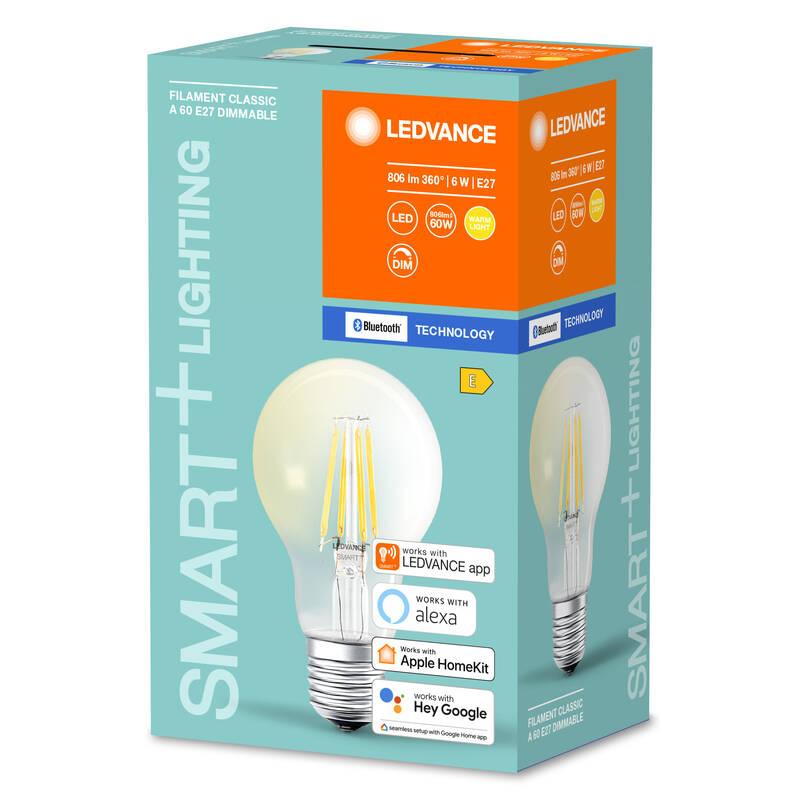 Chytrá žárovka LEDVANCE SMART Bluetooth Filament Classic Dimmable 6 W E27