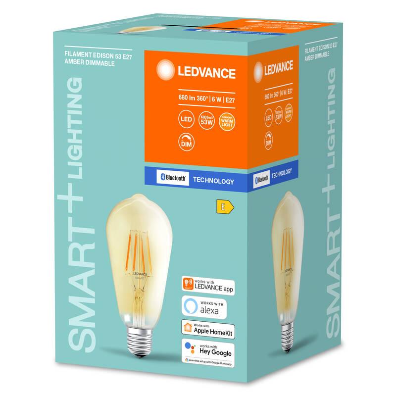 Chytrá žárovka LEDVANCE SMART Bluetooth Filament Edison Dimmable 6 W E27, Chytrá, žárovka, LEDVANCE, SMART, Bluetooth, Filament, Edison, Dimmable, 6, W, E27
