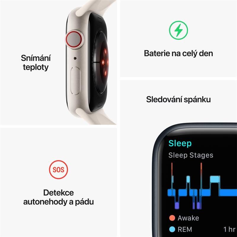 Chytré hodinky Apple Watch Series 8 GPS Cellular 41mm pouzdro ze stříbrného hliníku - bílý sportovní řemínek