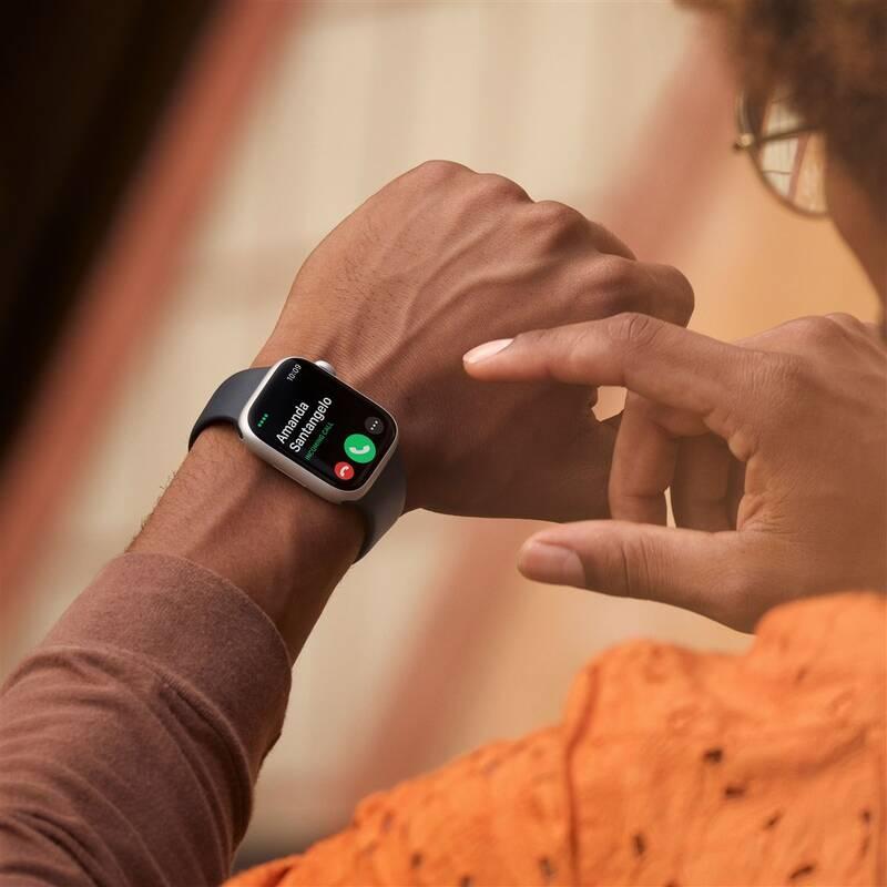 Chytré hodinky Apple Watch Series 8 GPS Cellular 45mm pouzdro ze stříbrné nerezové oceli - bílý sportovní řemínek, Chytré, hodinky, Apple, Watch, Series, 8, GPS, Cellular, 45mm, pouzdro, ze, stříbrné, nerezové, oceli, bílý, sportovní, řemínek