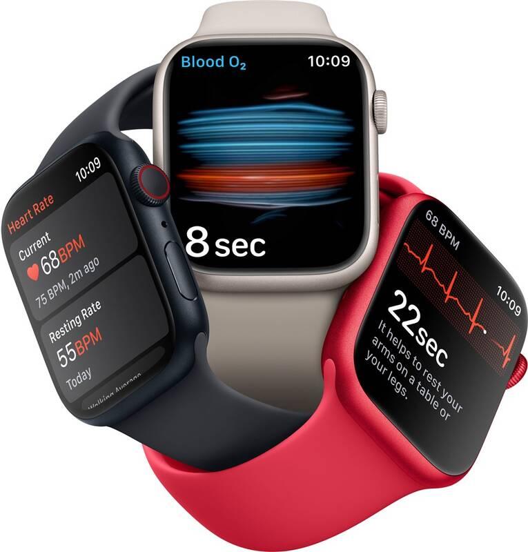 Chytré hodinky Apple Watch Series 8 GPS Cellular 45mm pouzdro ze stříbrného hliníku - bílý sportovní řemínek, Chytré, hodinky, Apple, Watch, Series, 8, GPS, Cellular, 45mm, pouzdro, ze, stříbrného, hliníku, bílý, sportovní, řemínek