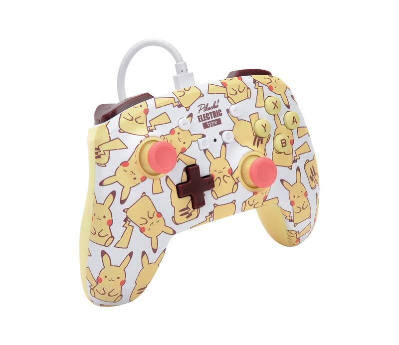 Gamepad PowerA Enhanced Wired pro Nintendo Switch - Pikachu Blush