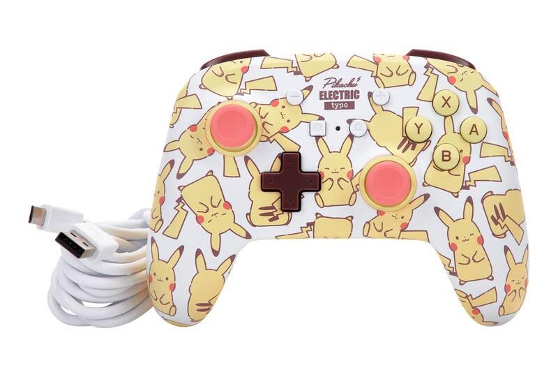 Gamepad PowerA Enhanced Wired pro Nintendo Switch - Pikachu Blush