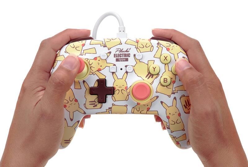Gamepad PowerA Enhanced Wired pro Nintendo Switch - Pikachu Blush