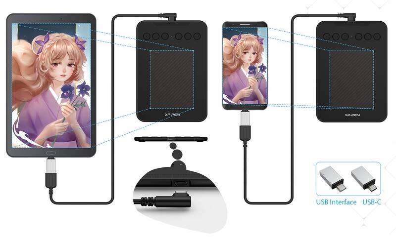 Grafický tablet XPPen Deco mini4 černý