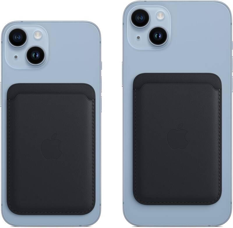 Kožená peněženka Apple s MagSafe k iPhonu - inkoustově fialová