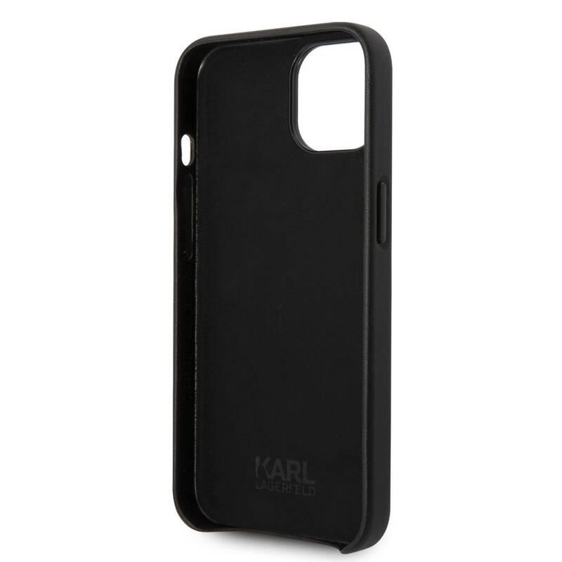 Kryt na mobil Karl Lagerfeld Leather Perforated Logo na Apple iPhone 14 černý