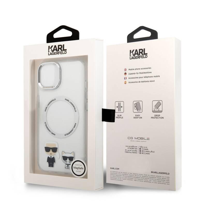 Kryt na mobil Karl Lagerfeld MagSafe Karl and Choupette na Apple iPhone 14 Plus průhledný