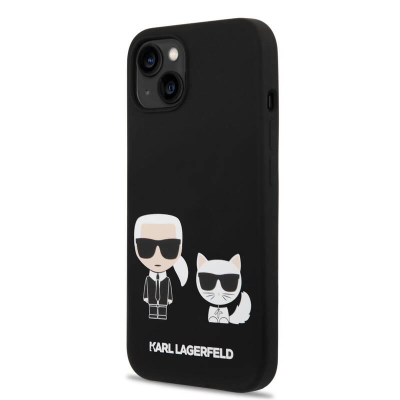 Kryt na mobil Karl Lagerfeld MagSafe Liquid Silicone Karl and Choupette na Apple iPhone 14 černý