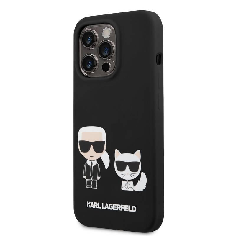Kryt na mobil Karl Lagerfeld MagSafe Liquid Silicone Karl and Choupette na Apple iPhone 14 Pro Max černý