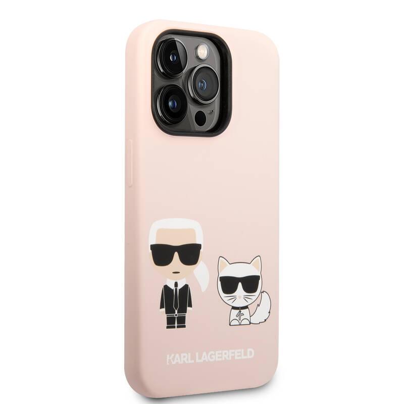 Kryt na mobil Karl Lagerfeld MagSafe Liquid Silicone Karl and Choupette na Apple iPhone 14 Pro Max růžový
