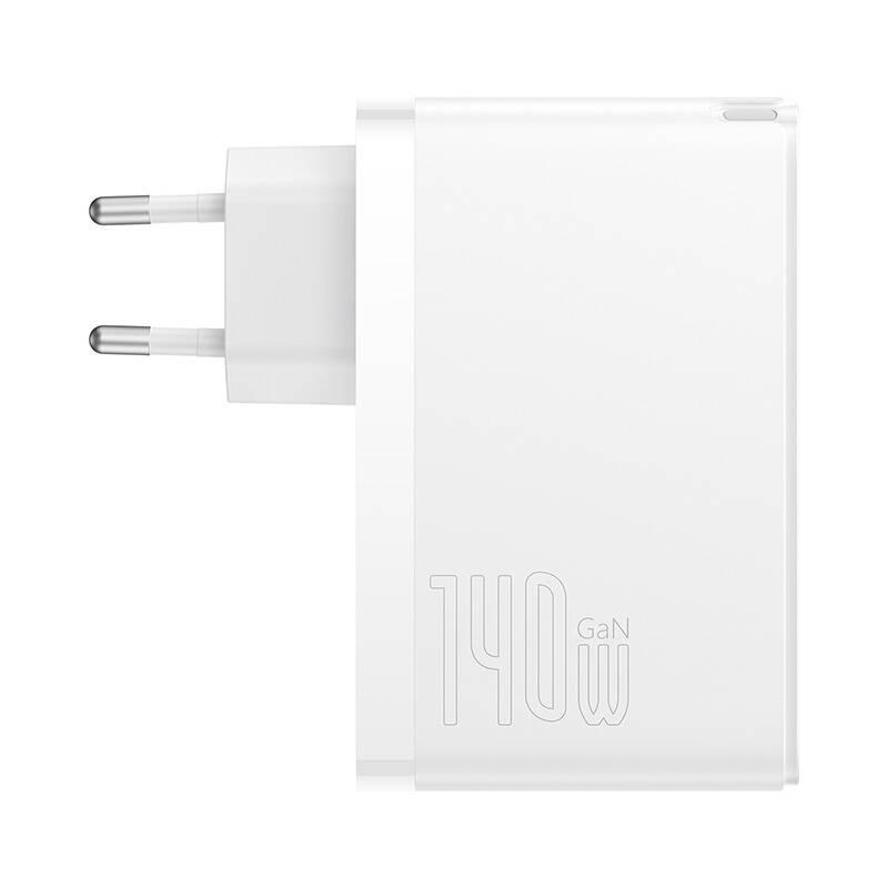 Nabíječka do sítě Baseus GaN5 Pro, 2x USB-C USB-A 140W bílá