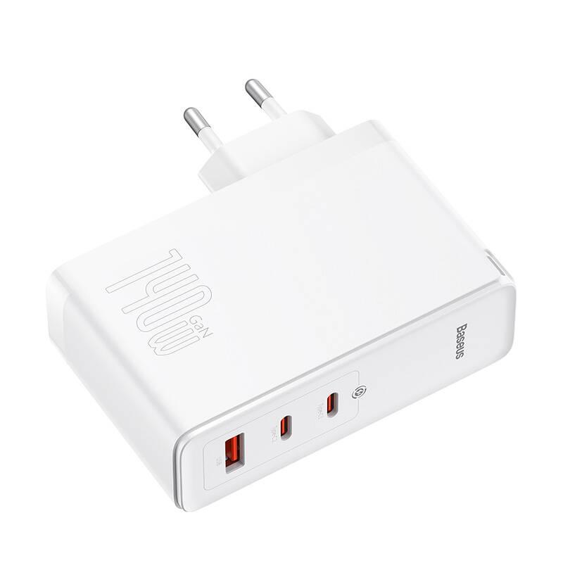 Nabíječka do sítě Baseus GaN5 Pro, 2x USB-C USB-A 140W bílá