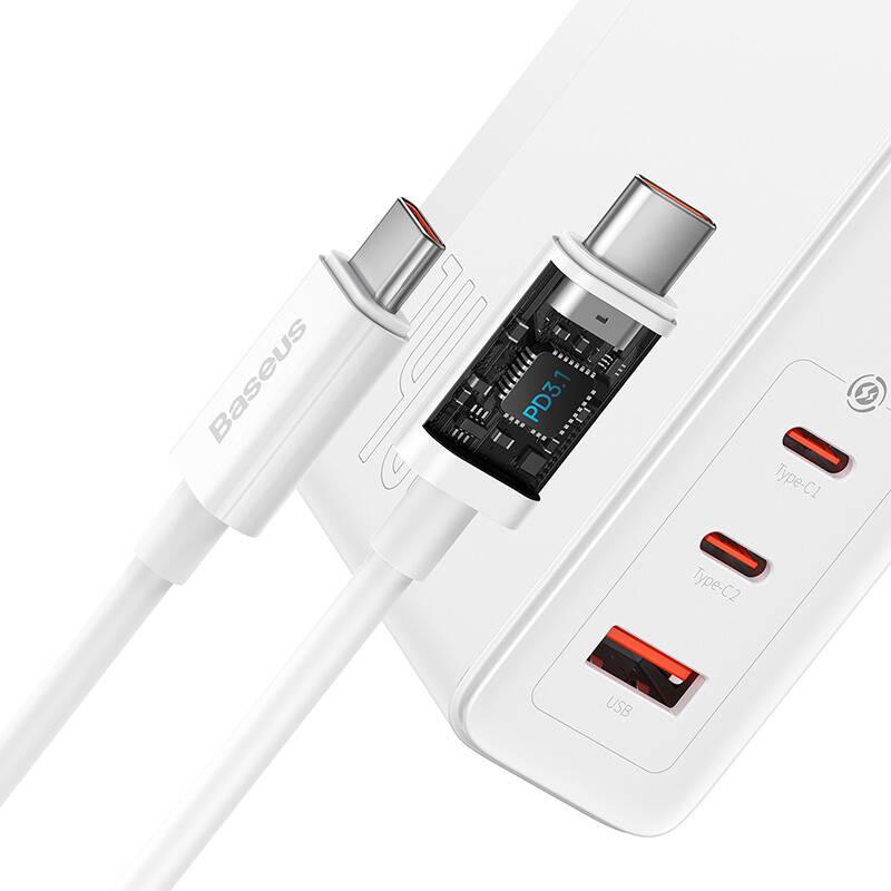 Nabíječka do sítě Baseus GaN5 Pro, 2x USB-C USB-A 140W bílá