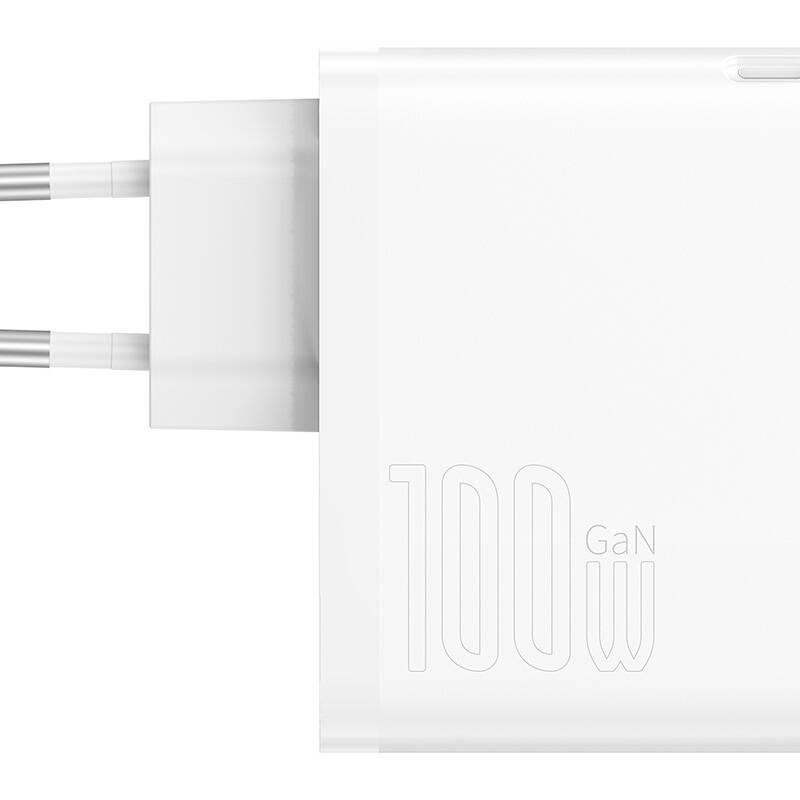 Nabíječka do sítě Baseus GaN5 Pro, USB-C USB-A 100W bílá