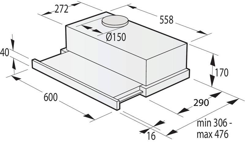 Odsavač par Gorenje Essential TH64E4BG černá