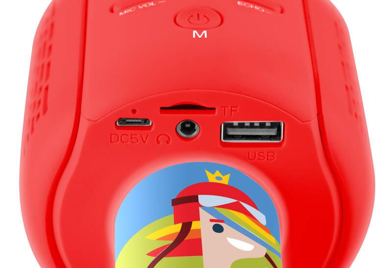 Přenosný reproduktor GoGEN DÉČKO MIKROFON červený