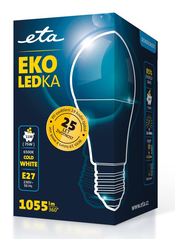 Žárovka LED ETA EKO LEDka klasik 11W, E27, studená bílá, Žárovka, LED, ETA, EKO, LEDka, klasik, 11W, E27, studená, bílá