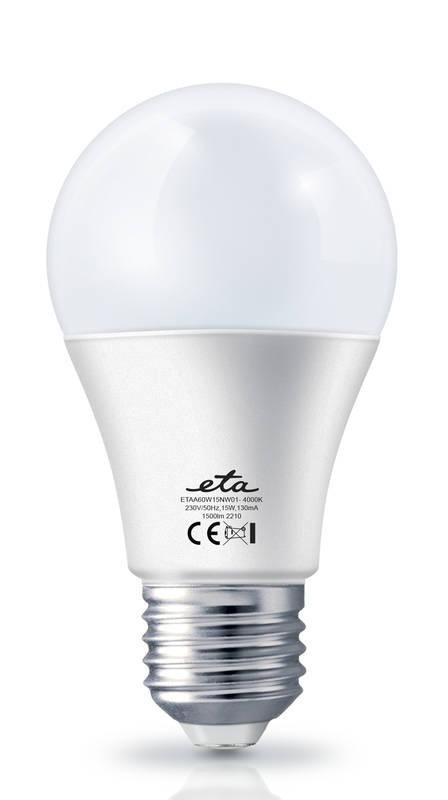 Žárovka LED ETA EKO LEDka klasik 15W, E27, neutrální bílá, Žárovka, LED, ETA, EKO, LEDka, klasik, 15W, E27, neutrální, bílá