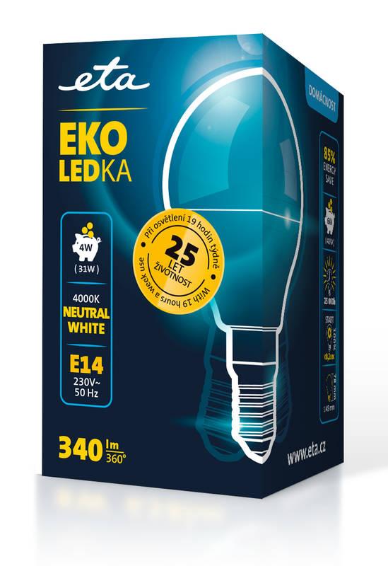 Žárovka LED ETA EKO LEDka mini globe 4W, E14, neutrální bílá