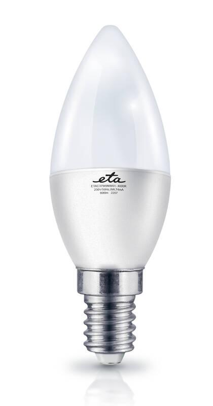 Žárovka LED ETA EKO LEDka svíčka 8W, E14, neutrální bílá, Žárovka, LED, ETA, EKO, LEDka, svíčka, 8W, E14, neutrální, bílá