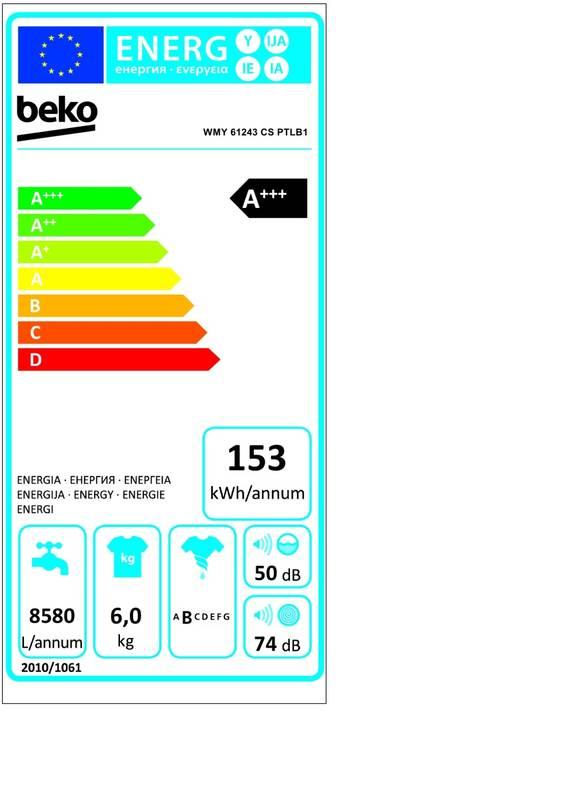 Automatická pračka Beko Superia WMY 61243 CS PTLB1 bílá