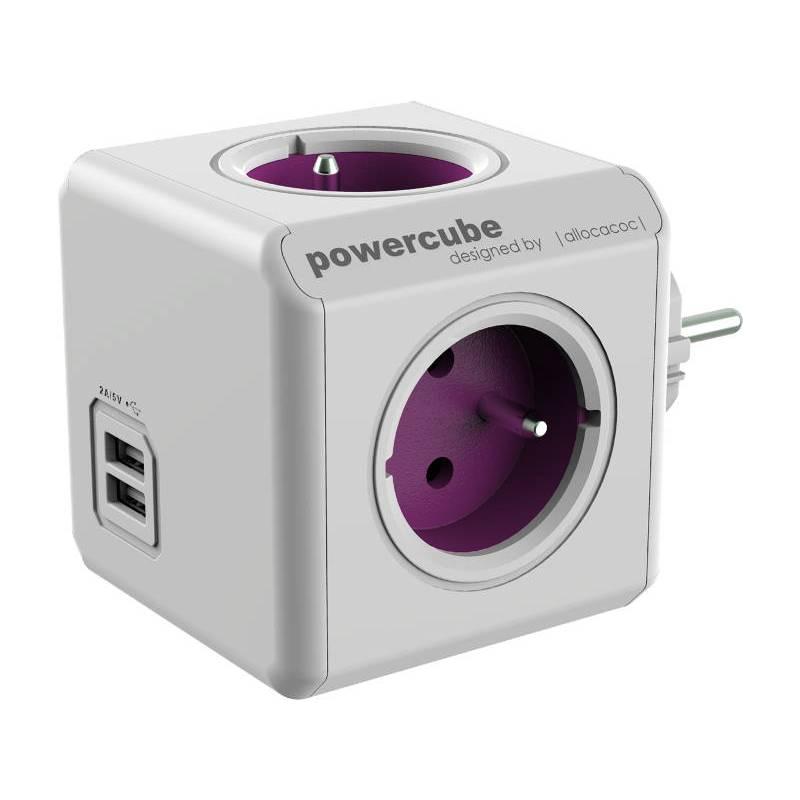Cestovní adaptér Powercube ReWirable USB Travel Plugs - fialový fialový
