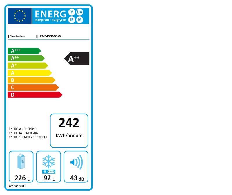 Chladnička s mrazničkou Electrolux EN3453MOW bílá