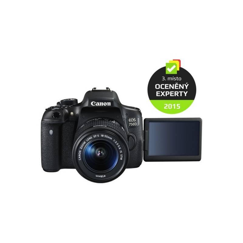 Digitální fotoaparát Canon EOS 750D 18-135 IS STM černý, Digitální, fotoaparát, Canon, EOS, 750D, 18-135, IS, STM, černý