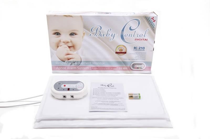 Monitor dechu Baby Control BC-210, dvě senzorové podložky bílá