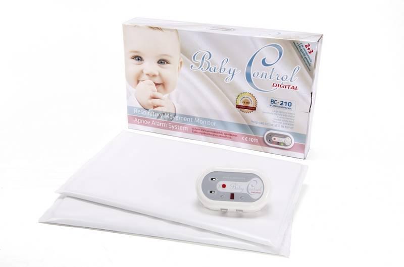 Monitor dechu Baby Control BC-210, dvě senzorové podložky bílá