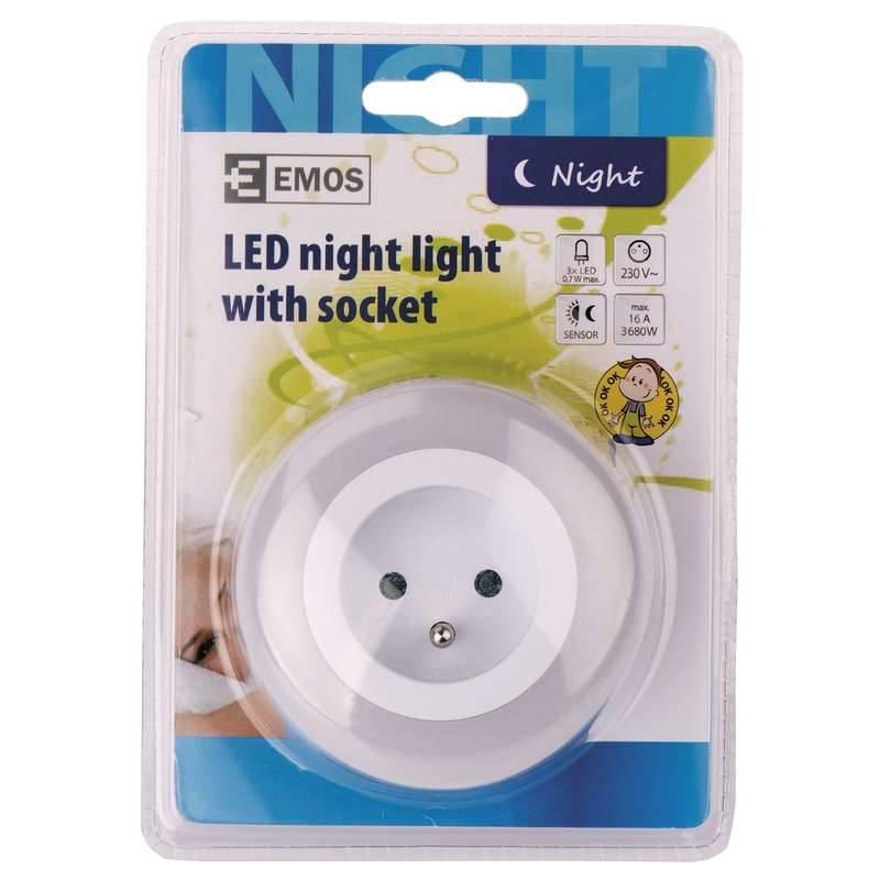 Noční světlo EMOS do zásuvky, 3 x LED bílé, Noční, světlo, EMOS, do, zásuvky, 3, x, LED, bílé
