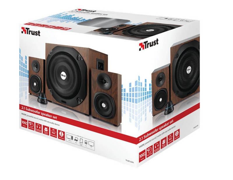 Reproduktory Trust Vigor 2.1 Subwoofer hnědý