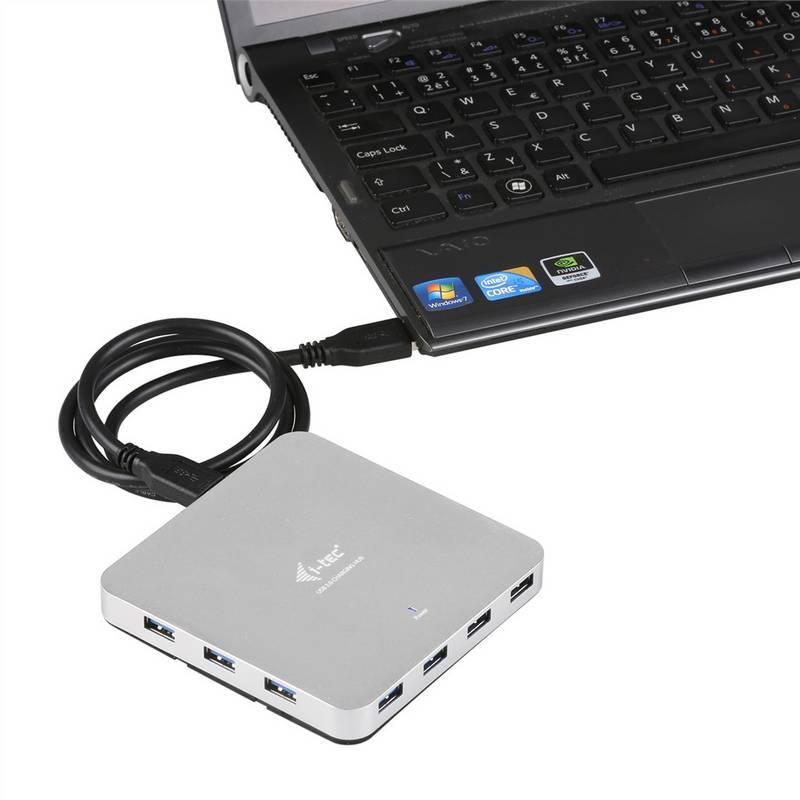 USB Hub i-tec USB 3.0 10x USB 3.0 stříbrný