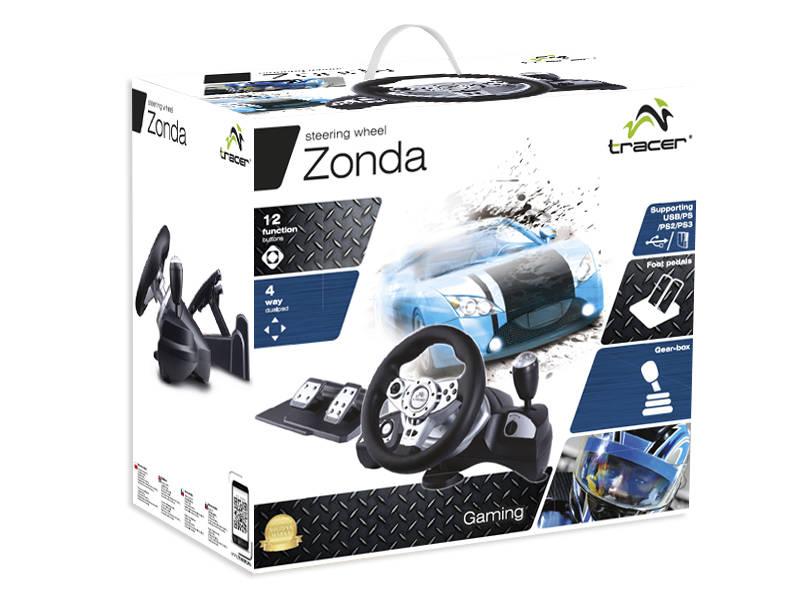 Volant Tracer Zonda pedály pro PC, PS, PS2, PS3 černý