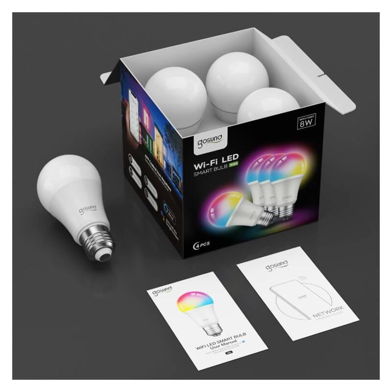 Chytrá žárovka Nite Bird RGB, E27, 8W, Tuya, 4-pack