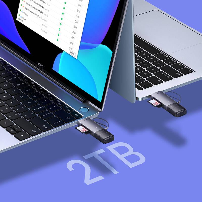 Čtečka paměťových karet Baseus Lite Series USB-A USB-C SD, microSD šedá
