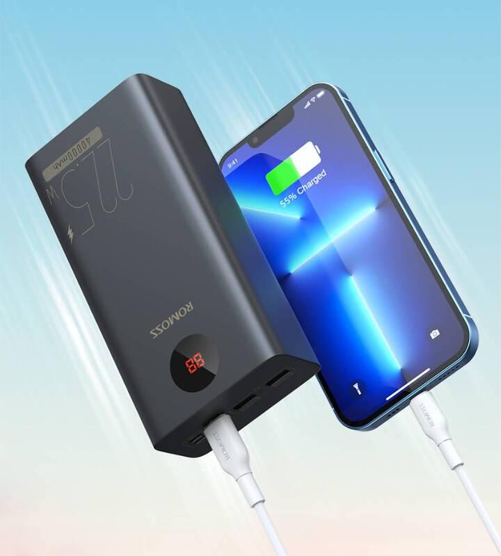 Powerbank Romoss 40 000mAh QC PD, 22.5W černá