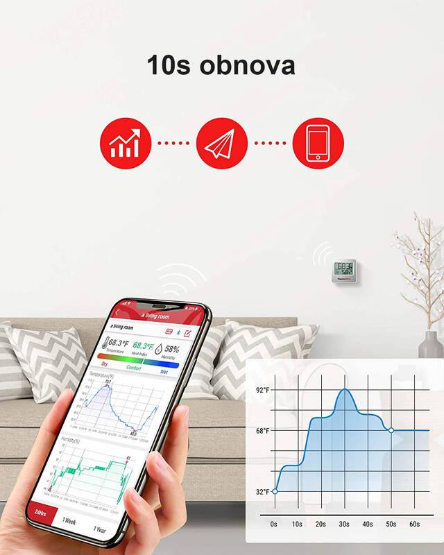 Teploměr ThermoPro TP357 BT stříbrný bílý