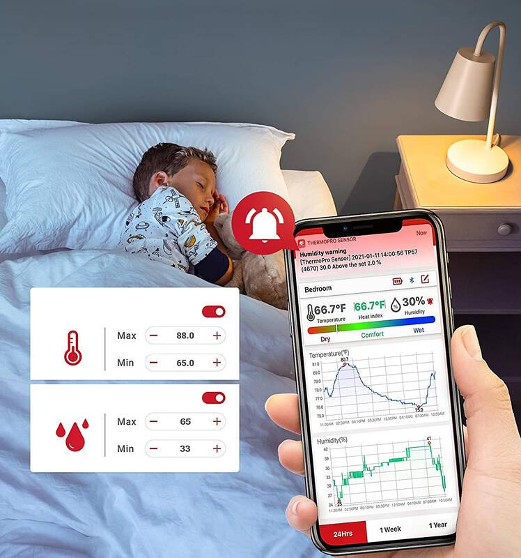 Teploměr ThermoPro TP357 BT stříbrný bílý