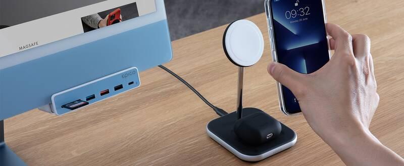 Bezdrátová nabíječka Epico 2v1 MagSafe Wireless černá